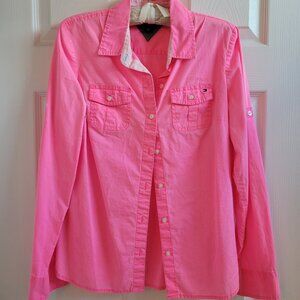 Tommy Hilfiger women's button down shirt long sleeve - Pink